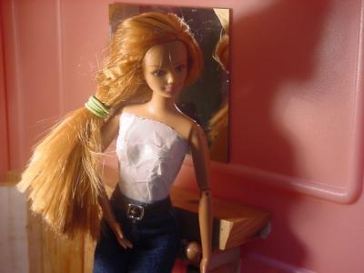 Barbie's friend trying to model